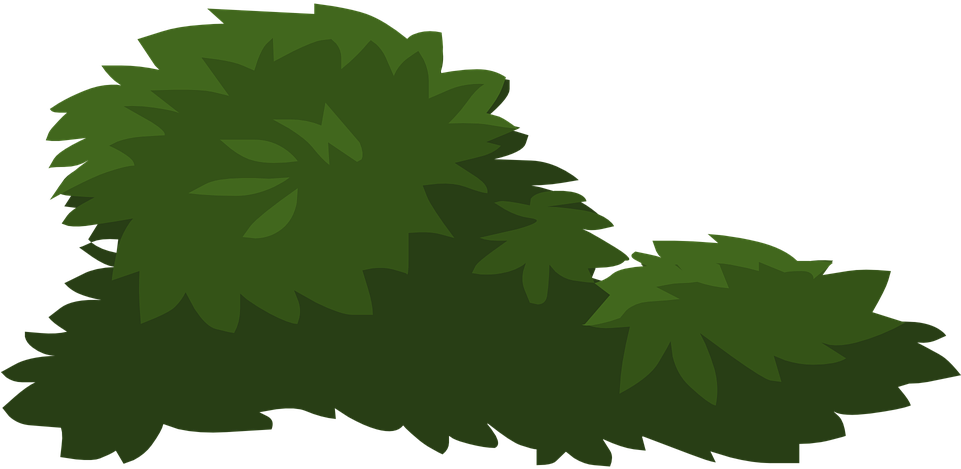 Foliage Clipart Leafy - Bushes Vector Png (960x480), Png Download