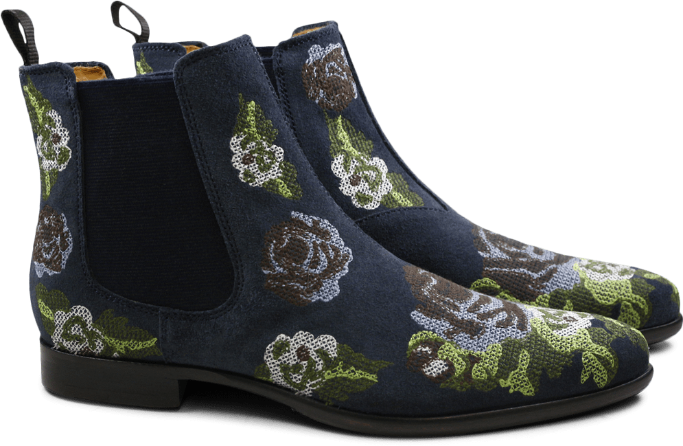 Ankle Boots Keira 6 Suede Navy Embrodery Classic - Stiefeletten Melvin & Hamilton Keira 6 Suede Navy (1024x1024), Png Download