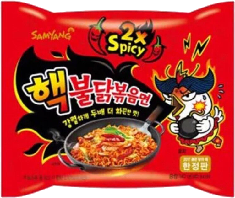 1 Pack Limited Edition Samyang 2x Spicy Hot - Hot Chicken Flavor Ramen 2x (898x830), Png Download