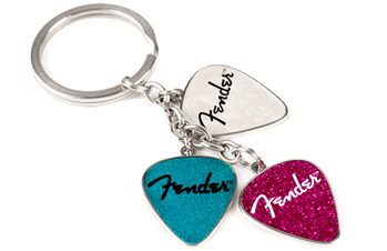 Fender Guitar Picks Keychain - Fender 910-0275-000 Pink / Turquoise / Pearl Guitar (350x350), Png Download