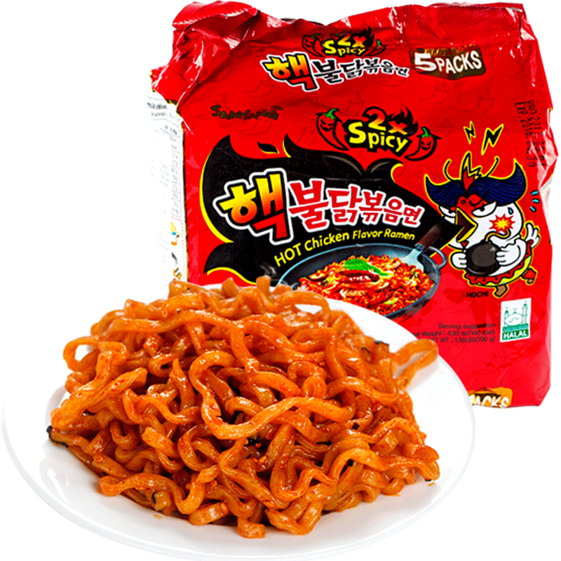 Png Black And White Stock Usd Three Raise Double Turkey - Samyang 2x Spicy Hot Chicken Flavor Ramen, 1.55 Pound (800x800), Png Download