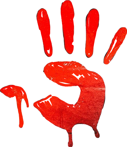 Bloddyhand Bloody Hand Bloody Hand Creepy - Hand (438x505), Png Download