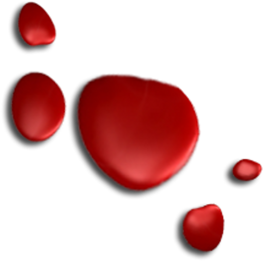 Red Vinyl Bloody Zombie Hand Print Decal Set - Heart (590x585), Png Download