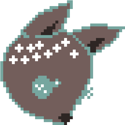 Pixel Art - Cute Deer Pixel Art (470x540), Png Download