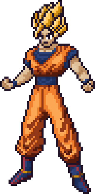 Fanart[oc] Super Saiyan Goku Pixel Art - Gogeta (672x672), Png Download