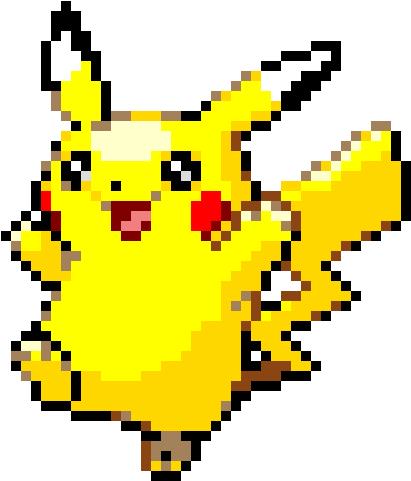Pikachu Pixel Art - Pokemon Gold Pikachu Pixel Art (470x550), Png Download