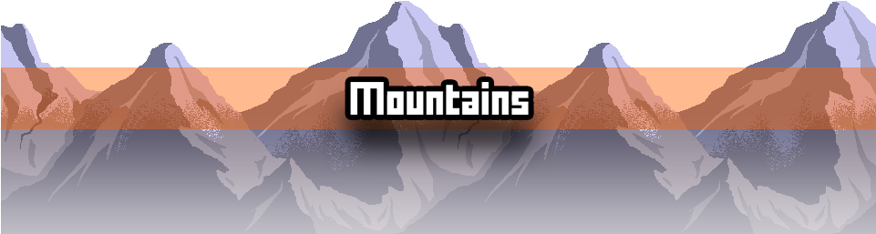 Mountains Pixel Art (960x300), Png Download