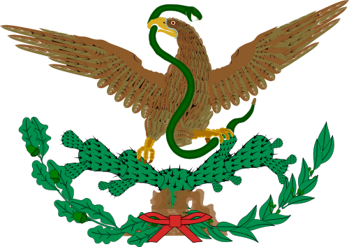 Coat Of Arms Of Mexico - Escudo De La Bandera De Mexico 1916 (500x353), Png Download
