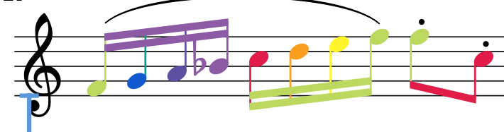 Colorful Music Note Transparent Background Download - Treble Clef (710x187), Png Download