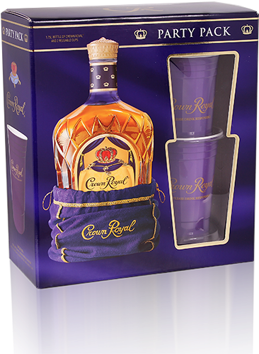 Crown Royal Party Pack - Crown Royal Canadian Whisky, 1.75 L Party Pack With (495x550), Png Download
