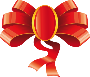 Gift Ribbon Bow Sticker - Christmas Ribbon Vector (374x324), Png Download