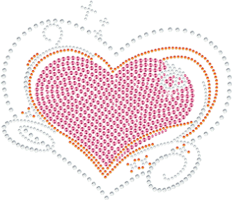 Pink Cute Heart Full Front T-shirt Motif - Heart (415x415), Png Download