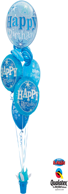 Blue Sparkle Birthday Basket Bouquet - Baby Shower (321x640), Png Download