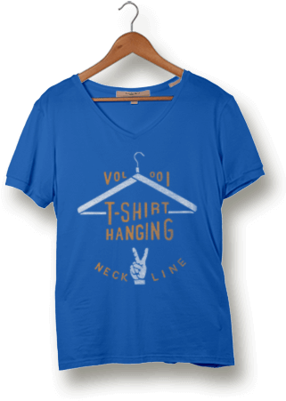 Men T Shirt Blue - T Shirt Hanging Png (330x450), Png Download