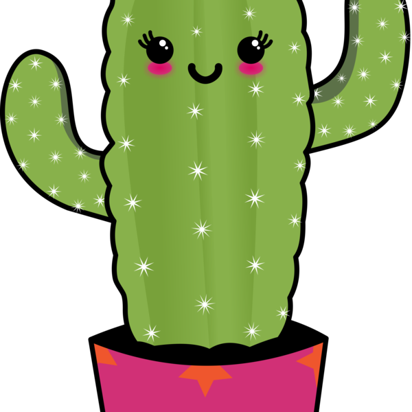 Cactus Clipart Kawaii - Kawaii Cactus (600x600), Png Download