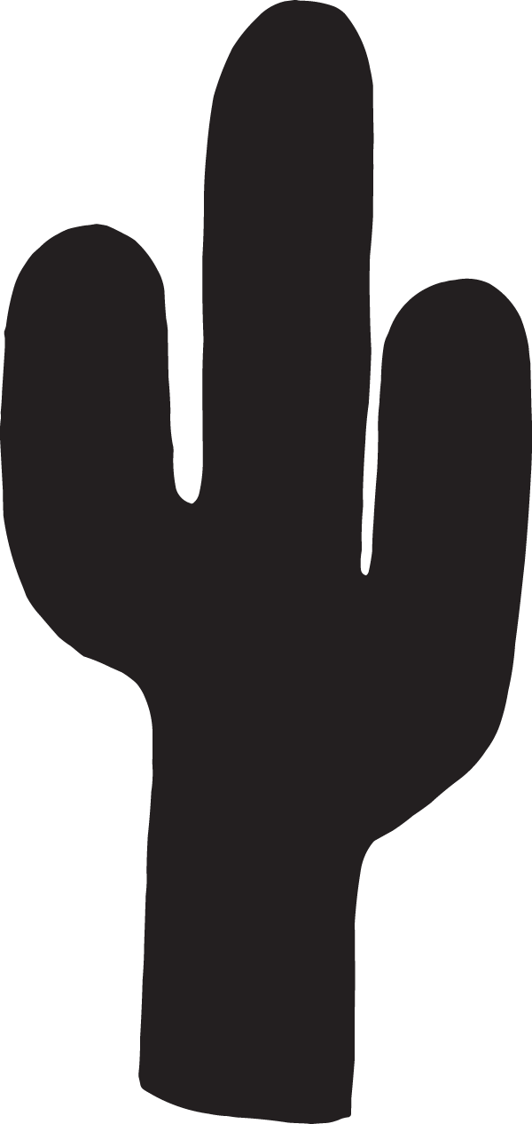 Black Cactus Decal (600x1266), Png Download