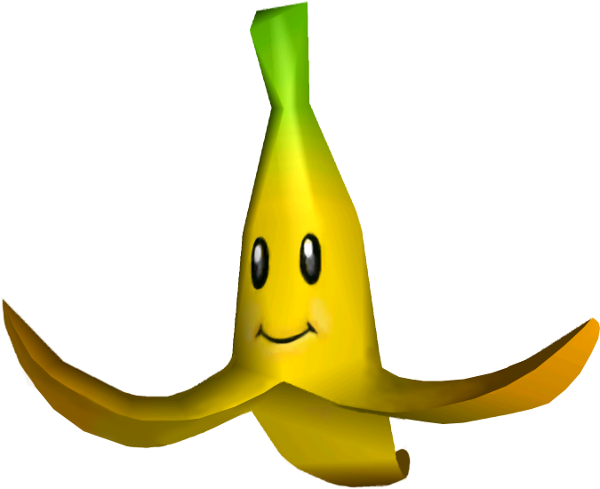 Ssbb Sticker Banana Peel - Mario Kart Double Dash Banana (683x555), Png Download