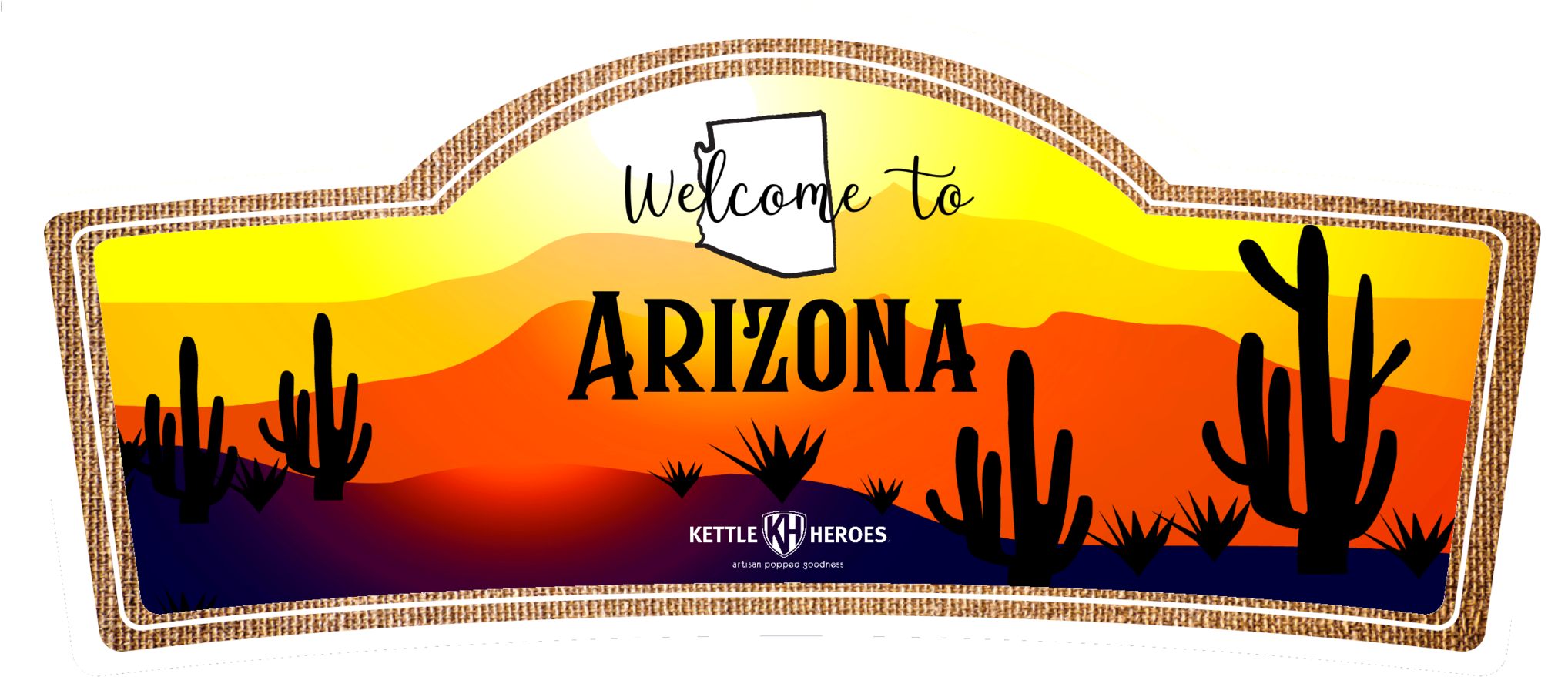 Welcome To Arizona - Kettle Heroes Artisan Popcorn (2048x896), Png Download