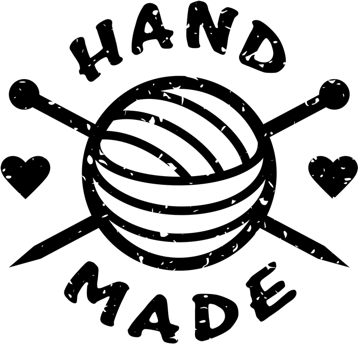 Handmade Rubber Stamp With Crochet Needles And Heart - Crochet Clipart (700x683), Png Download