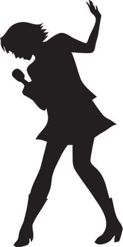 Whoisthesinger Team - Female Singer Silhouette Png (250x503), Png Download