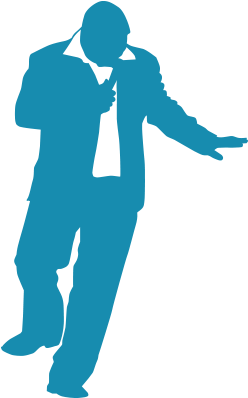 Picture Royalty Free Download Singing Clipart Band - Singer Blue Silhouette Png (247x499), Png Download