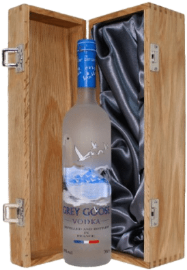 Grey Goose Vodka Presented In A Luxury Hinged Oak Wooden - Hendricks Gin Gift Box (300x417), Png Download