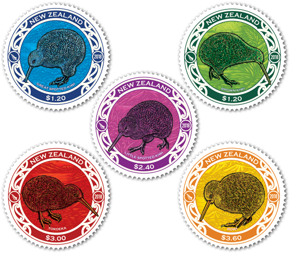 2018 Round Kiwi Set Of Stamps - Circle (600x600), Png Download