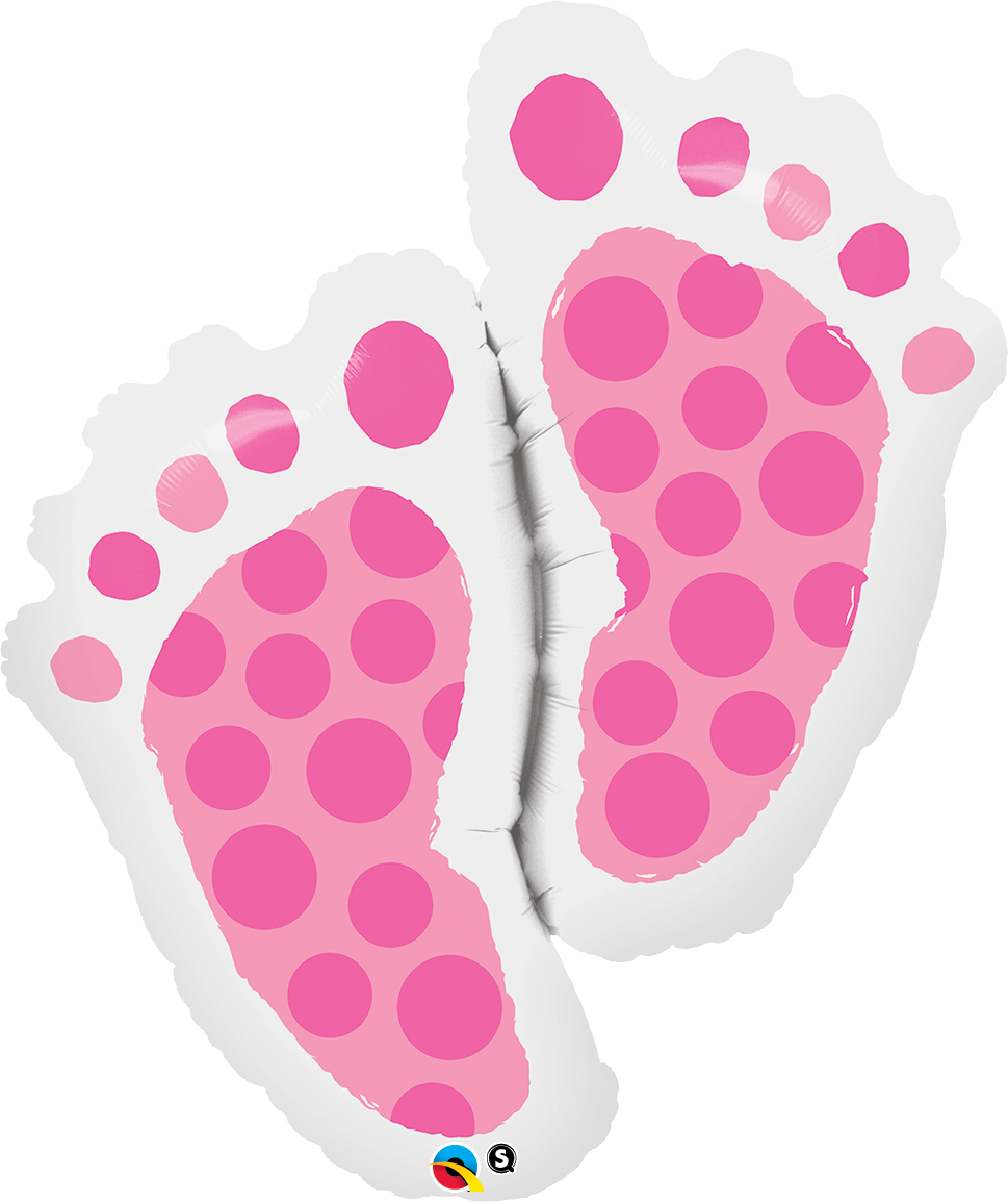 Pink Baby Footprint Png - Baby Feet Balloon Bouquets (969x1154), Png Download