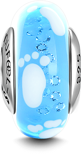 Murano Glass Charms Soufeel Baby Feet Blue Murano Glass (750x750), Png Download