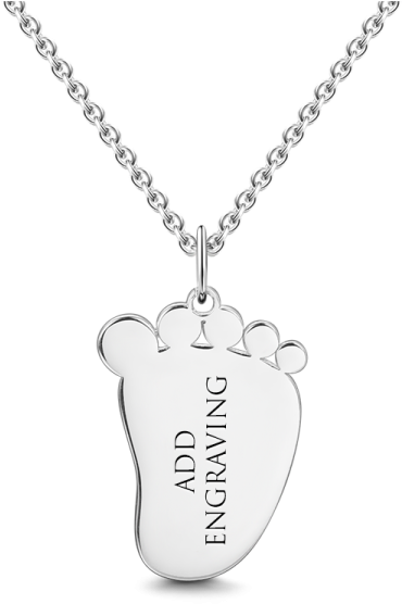 New Name Necklaces Soufeel Baby Feet Personalized Engravable (600x600), Png Download