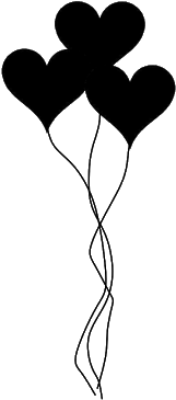 Resultado De Imagem Para Silhouette Love Heart - Love Balloons Black And White (332x443), Png Download