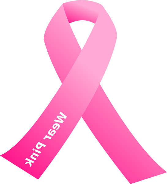 Cancer Awareness Pink Ribbon Clip Art At Clker Com - Breast Cancer Ribbon Zta (546x599), Png Download