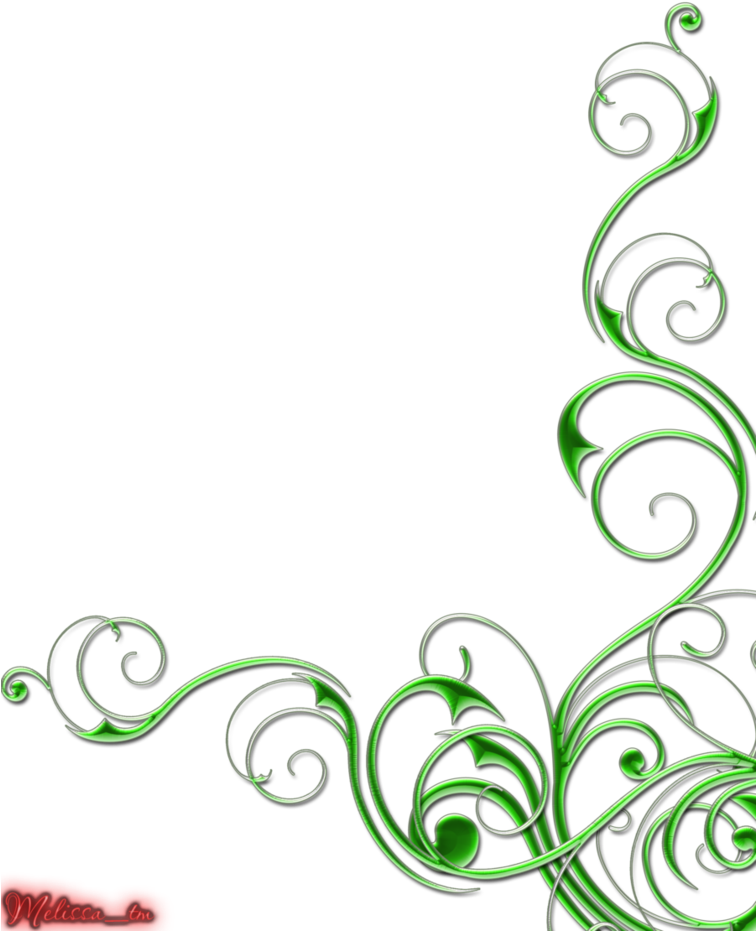 Green Swirls Png - Green Certificate Corner Designs (755x1057), Png Download