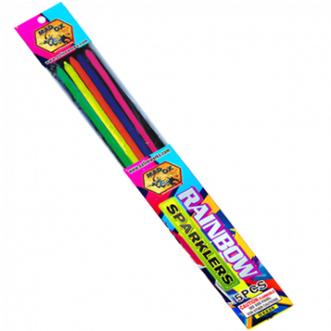 Rainbow Sparklers - Mad Ox - Fireworks (374x498), Png Download