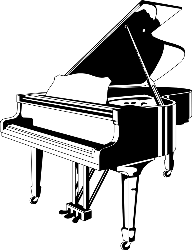 Tags - - Piano Black And White Vector (615x800), Png Download