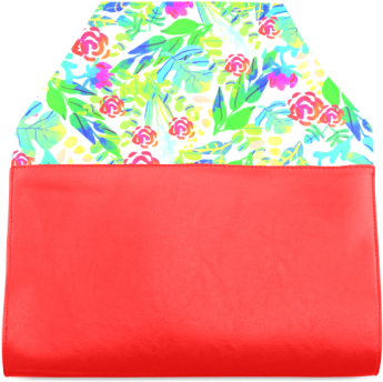 Cute Tropical Watercolor Flowers Clutch Bag - Cafepress Jungle Watercolor Flowers F Full/queen Duvet (500x500), Png Download