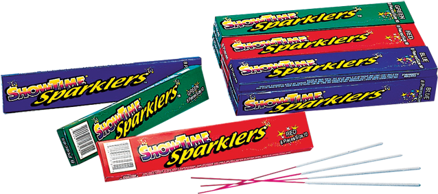 10-colored Sparkler Champny's Fireworks - Showtime Sparklers (662x306), Png Download