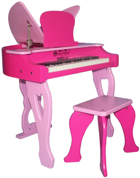 37 Key Electronic Pink Butterfly Piano - Pink Piano (515x600), Png Download