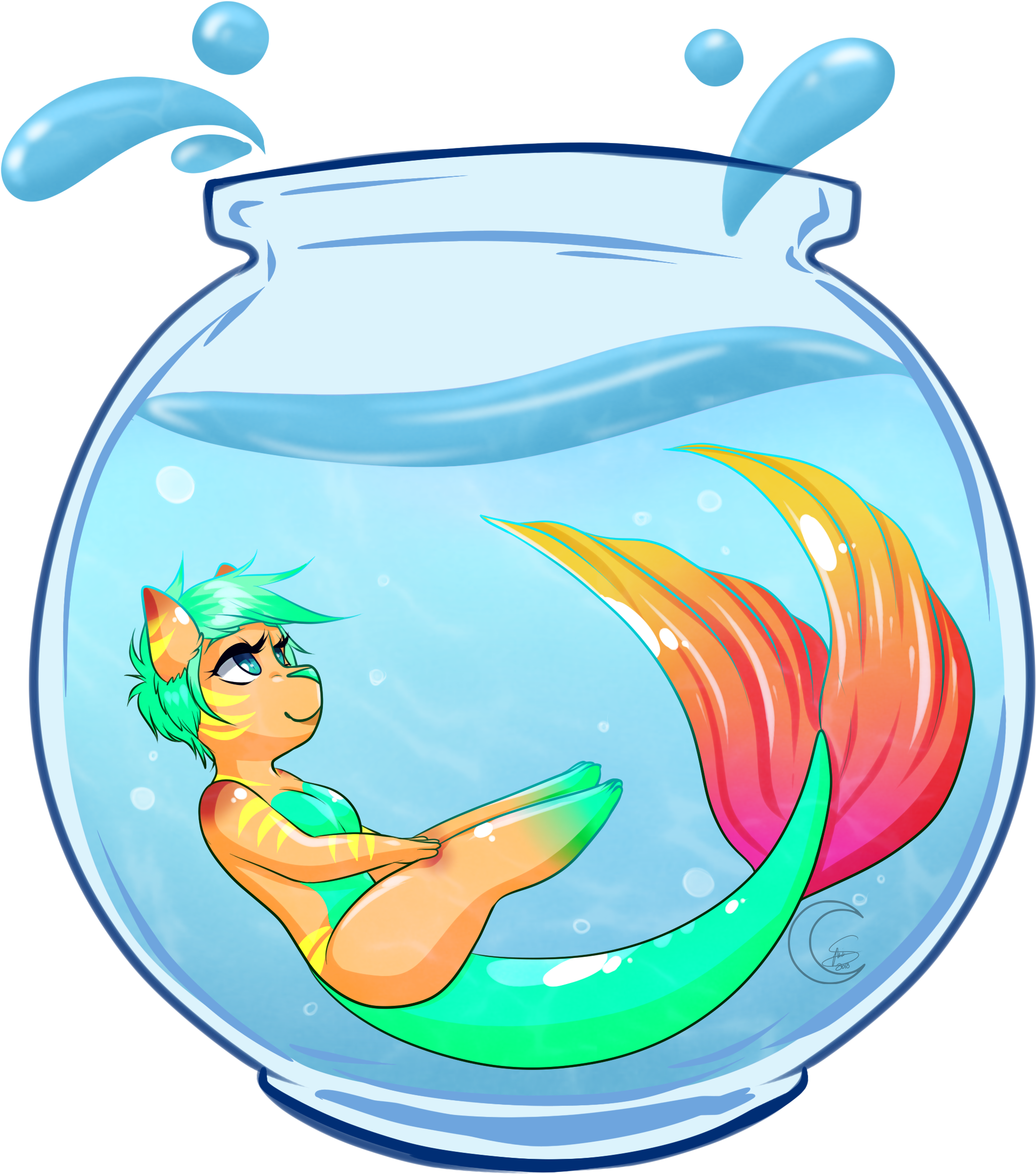 Fish Bowl - Aquarium (2520x2520), Png Download