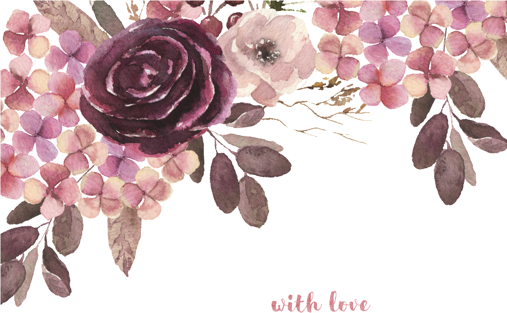 Dark Floral Watercolor Hand Painted Transparent - Watercolor Painting (1024x767), Png Download