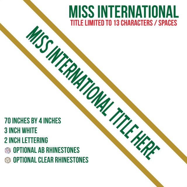 Miss International Sash (640x640), Png Download
