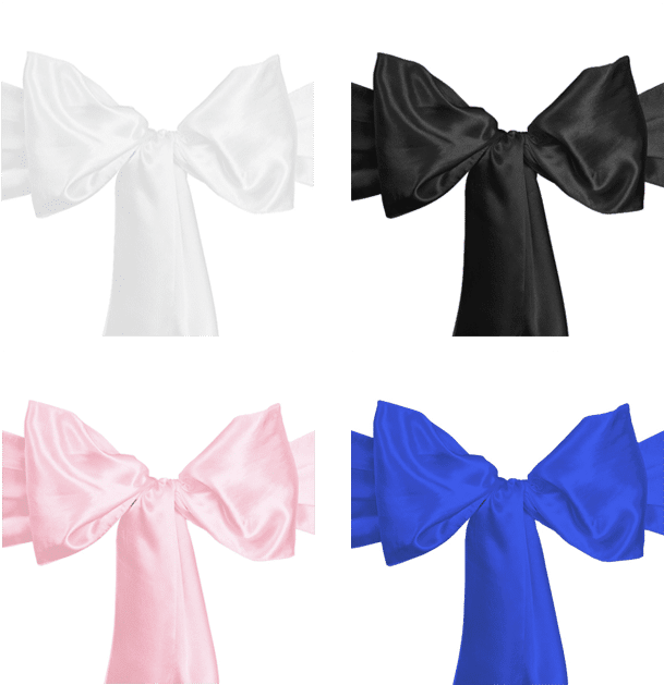 Decorative Tie & Chair Sash - Linentablecloth Satin Sash (10-piece) Black (680x680), Png Download