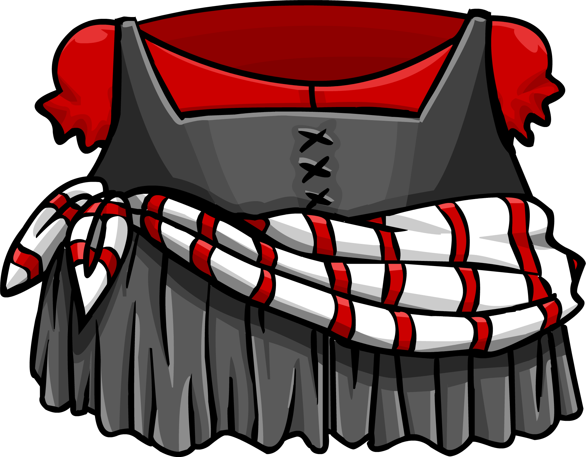Striped Sash Dress - Club Penguin Rockhopper (1960x1529), Png Download