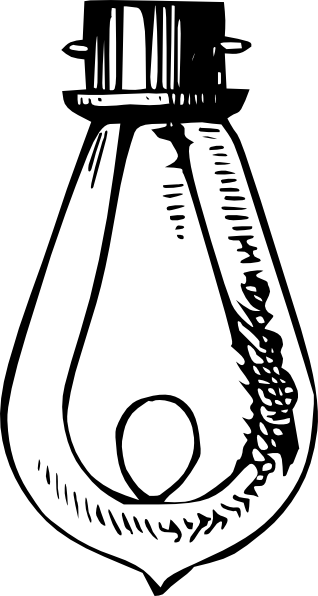 Antique Incandescent Bulb Clip Art At Clker - Edison Bulb Clip Art (318x596), Png Download