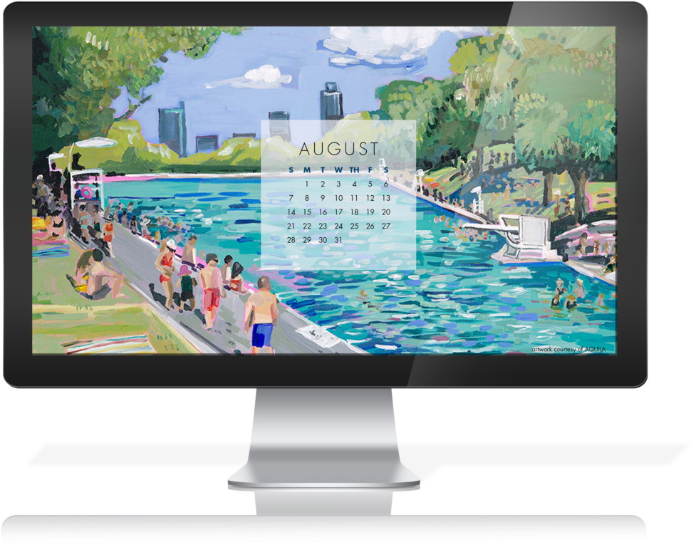 Download Artwork - August Calendar 2017 Desktop (1024x878), Png Download