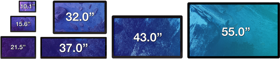 Screen Sizes - Lc 32e7 B (1000x224), Png Download