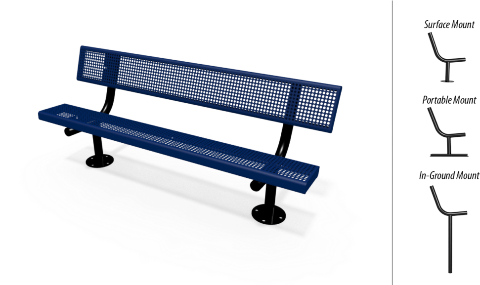 Classic Series Bench - Superior Recreational Products - 6' Surface Mount Ultra (1024x576), Png Download