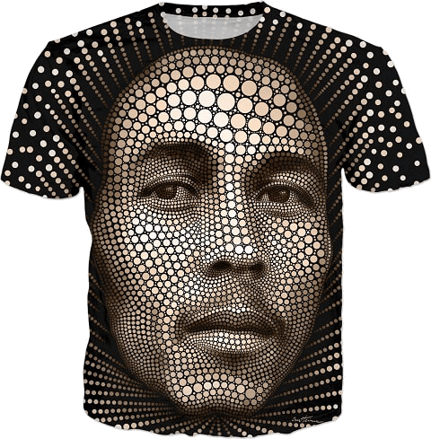 Bob Marley Reggae King Digital Circlism T-shirts - Bob Marley Circles (480x489), Png Download