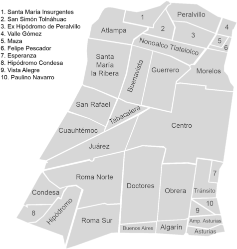 List Of Neighborhoods In Mexico City - Colonia Tabacalera (500x504), Png Download