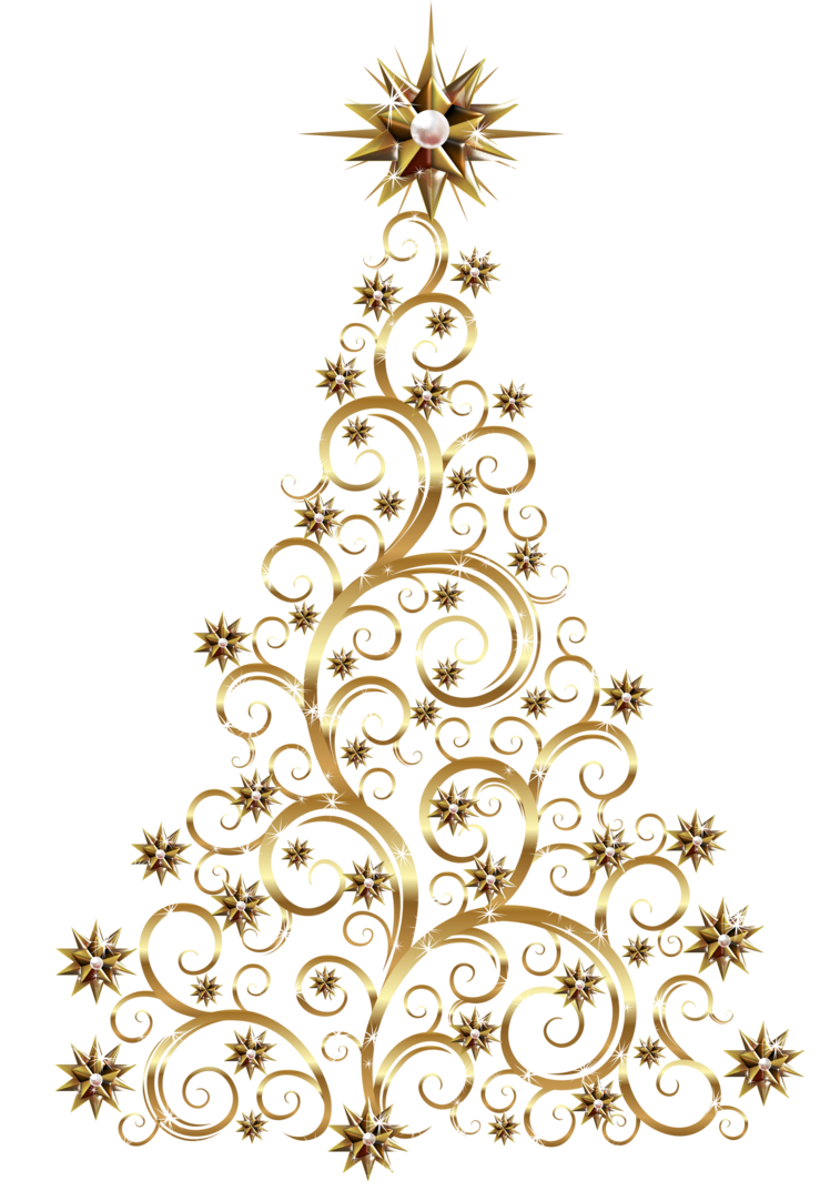 Arbol De Navidad Dorado Png - Arboles De Navidad En Png (739x1082), Png Download